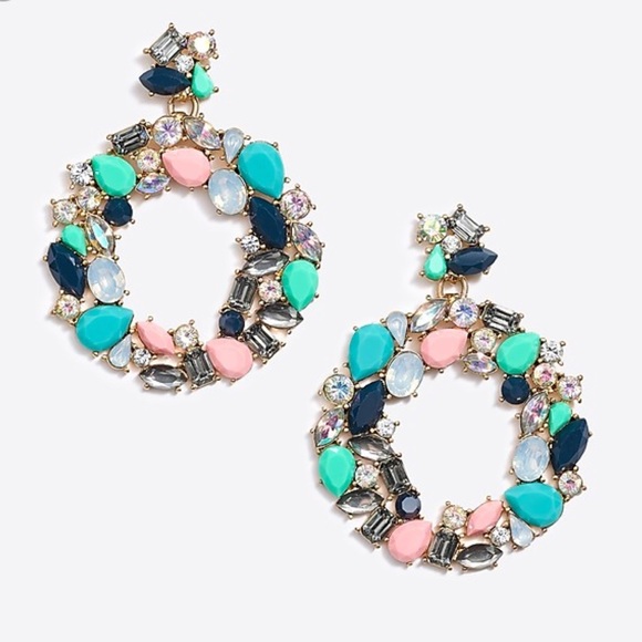J. Crew Factory Jewelry - JCrew Colorful Wreath Statement Earrings